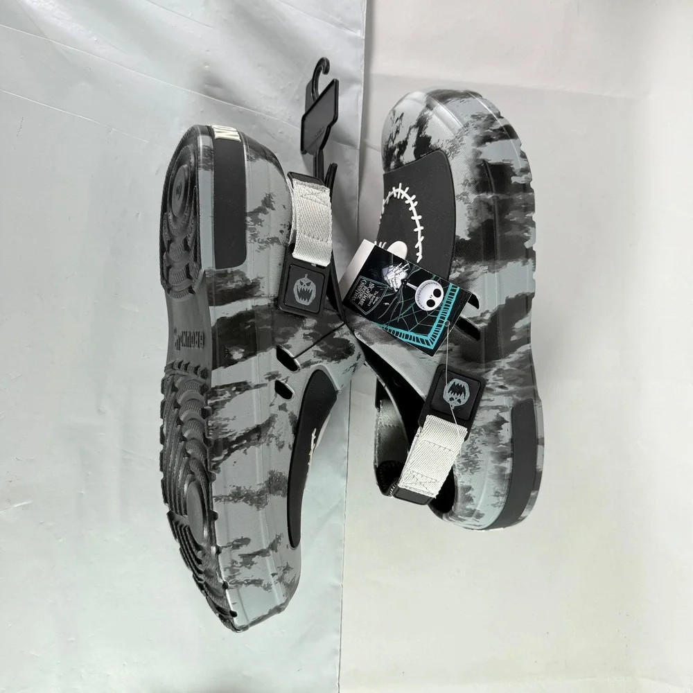 Disney Nightmare Before Christmas Jack Skellington Clogs Mens 10 Gray New